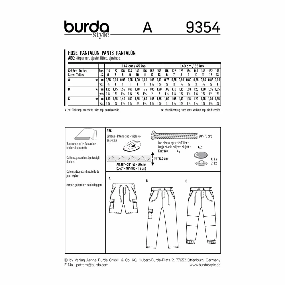 BURDA - 9354 Child Boy Schoolage - Image 2