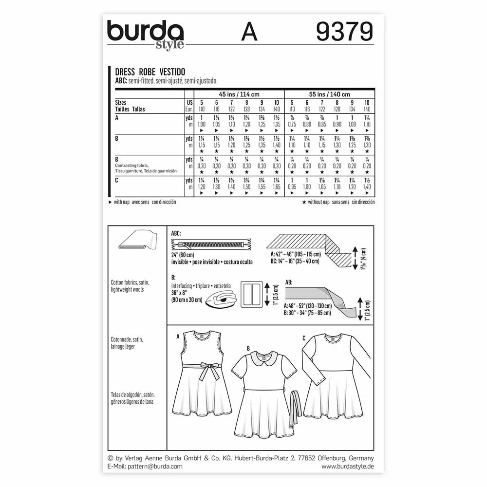 BURDA - 9379 Child Dress - Image 2