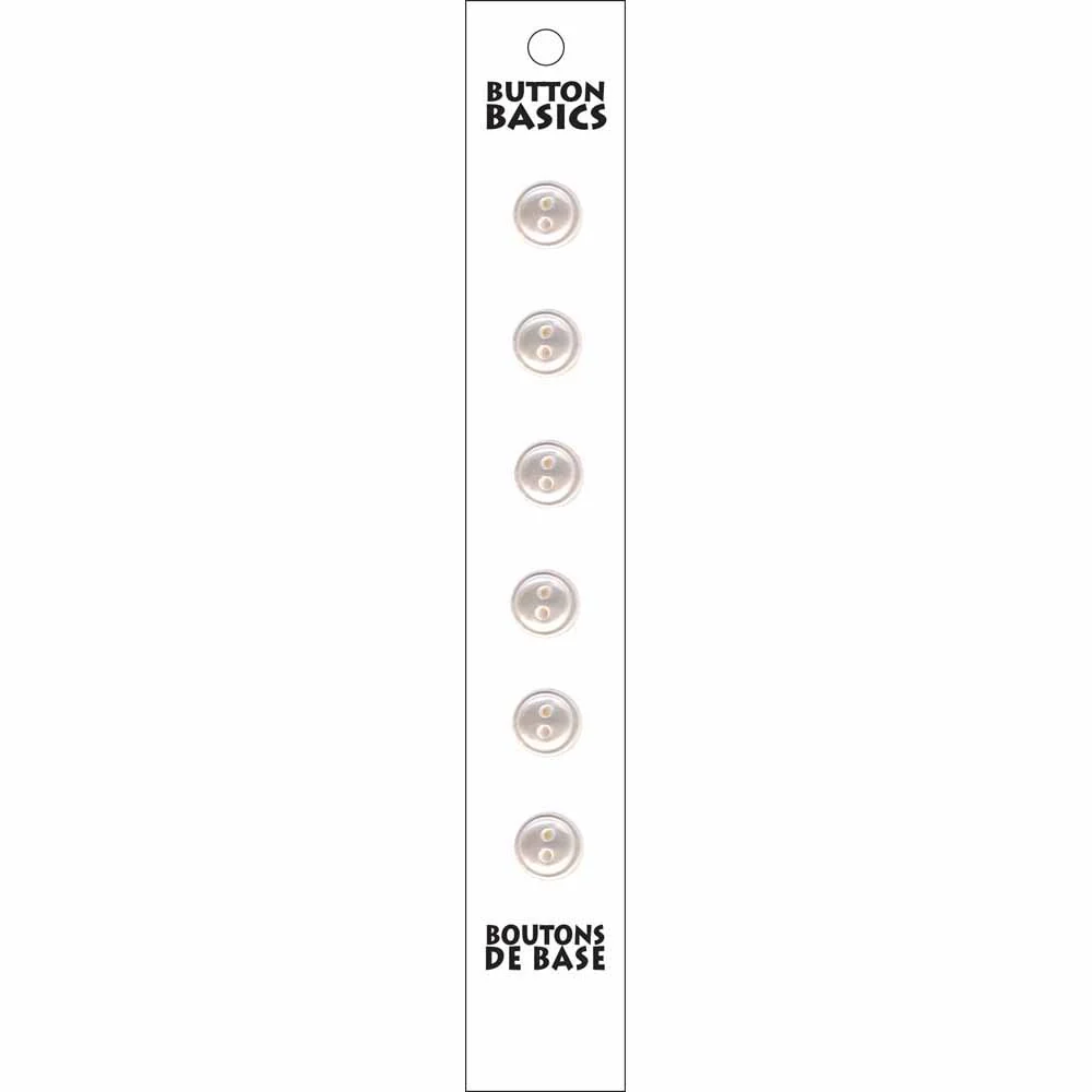 BUTTON BASICS 2 Hole Buttons - 10mm (⅜") - 6 pcs