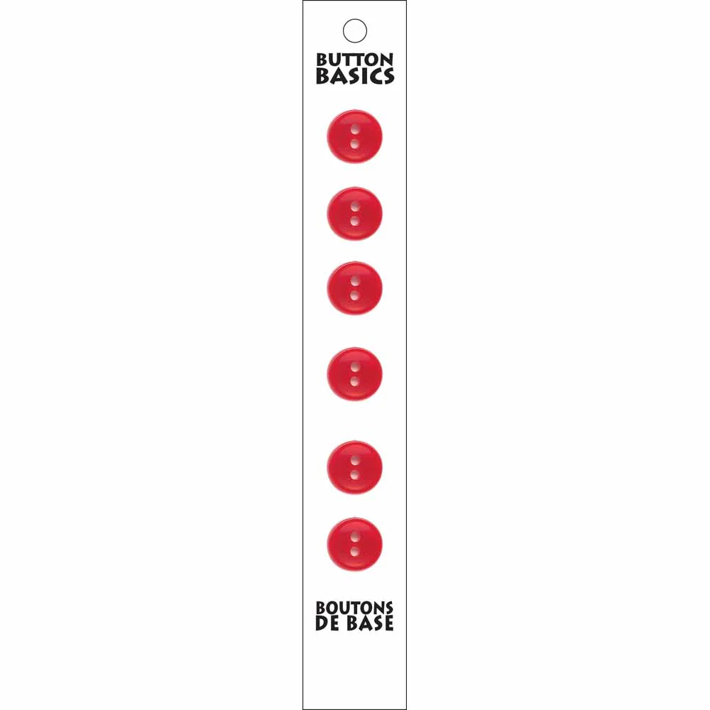 BUTTON BASICS 2 Hole Buttons - 12mm (½") - 6 pcs