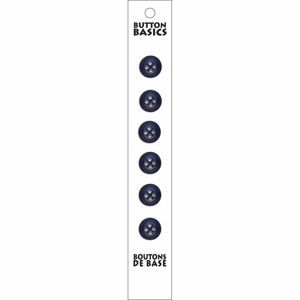 BUTTON BASICS 4-Hole Buttons - 12mm (½") - 6 pcs