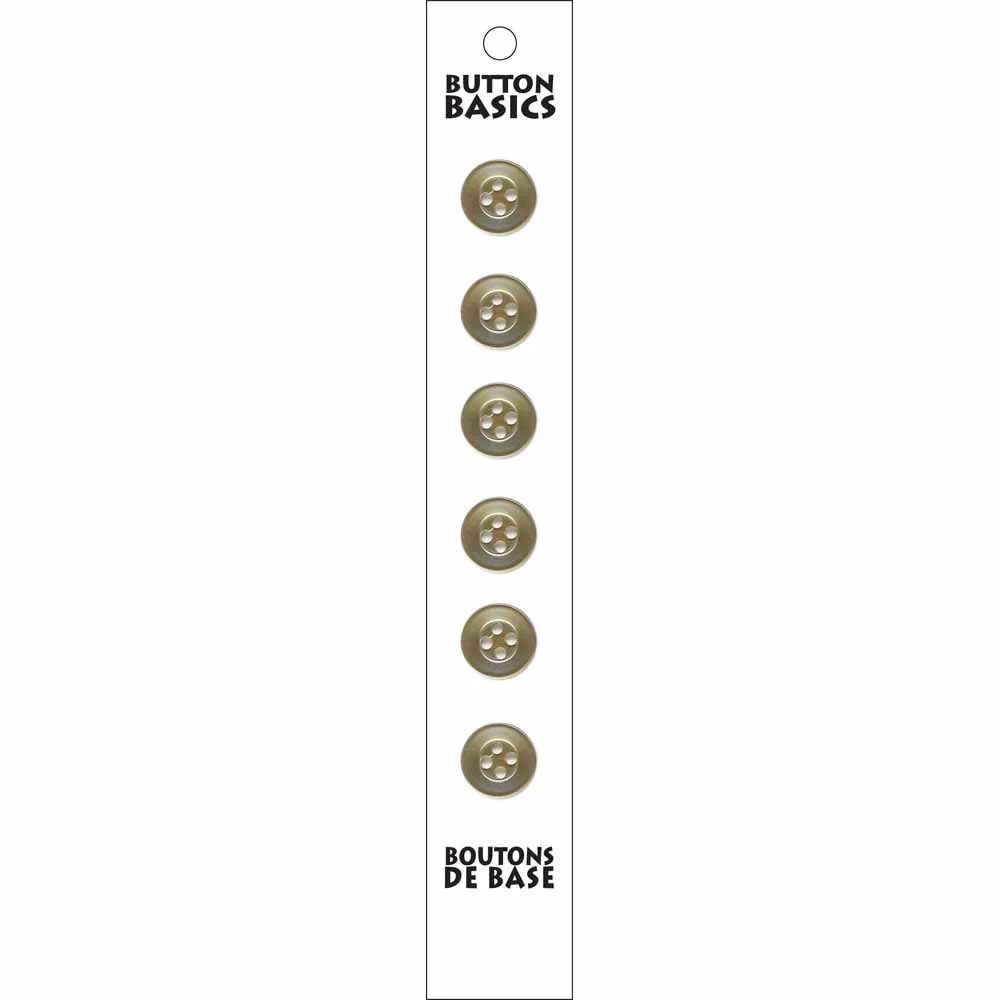BUTTON BASICS 4-Hole Buttons - 12mm (½") - 6 pcs