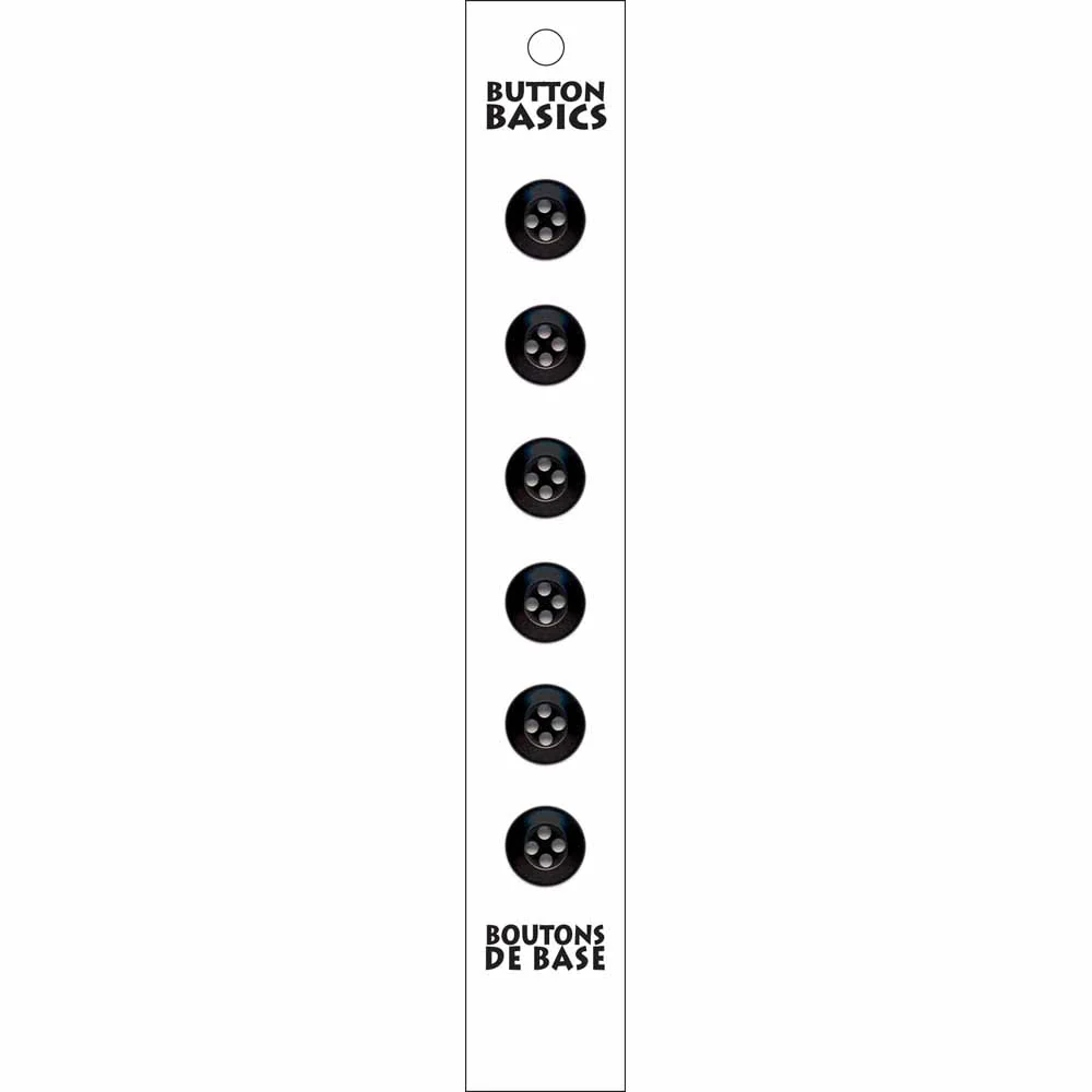 BUTTON BASICS 4-Hole Buttons - 12mm (½") - 6 pcs