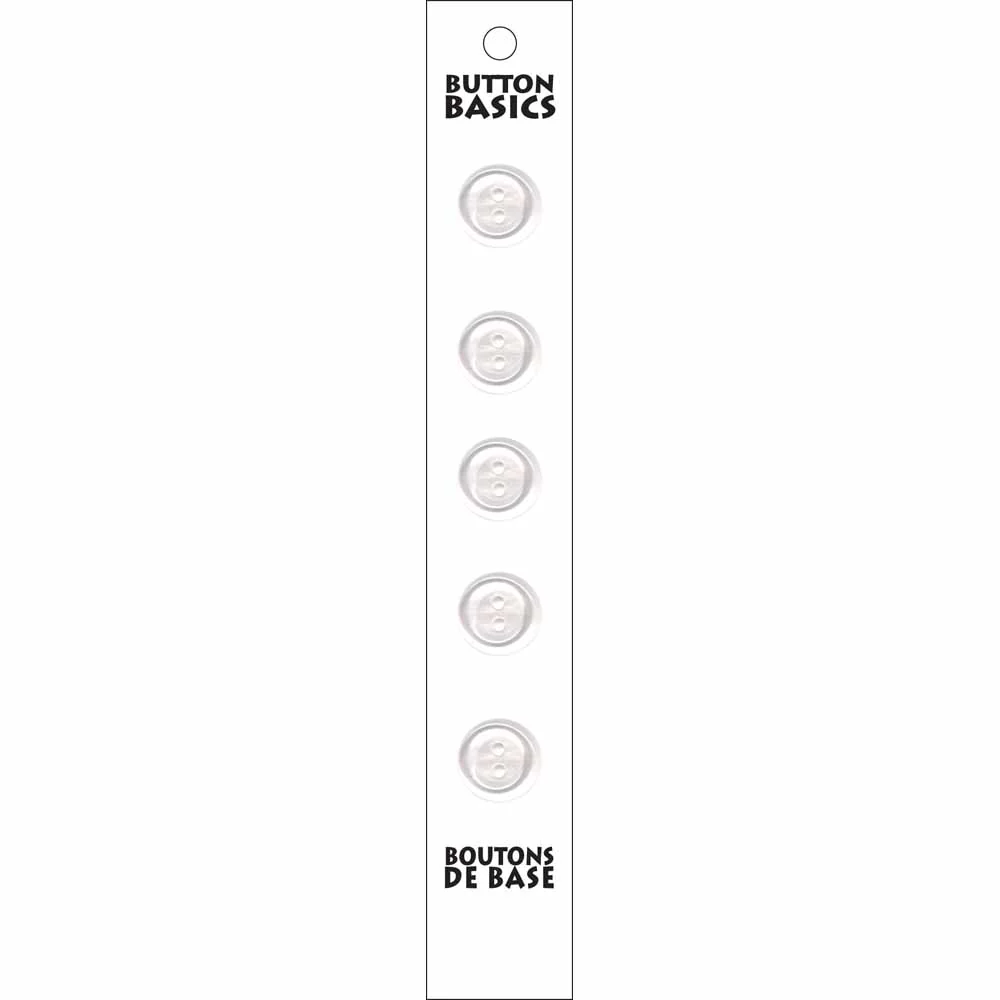 BUTTON BASICS 2 Hole Buttons - 13mm (½") - 5 pcs