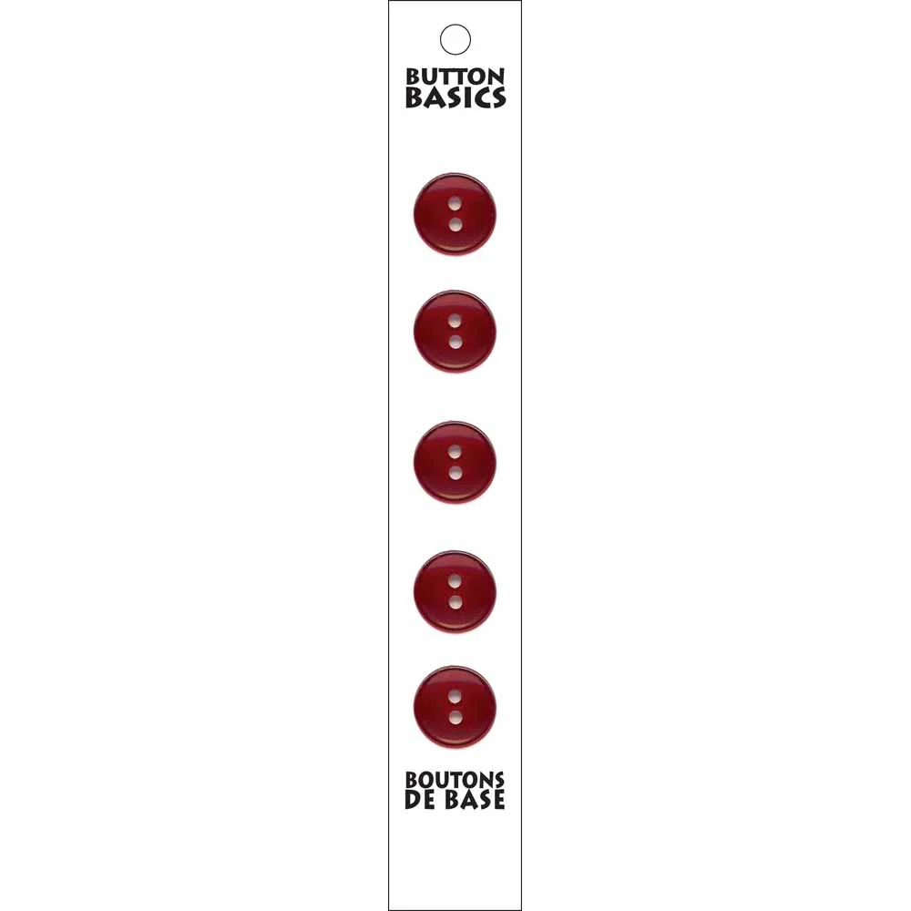 BUTTON BASICS 2 Hole Buttons - 14mm (½") - 5 pcs