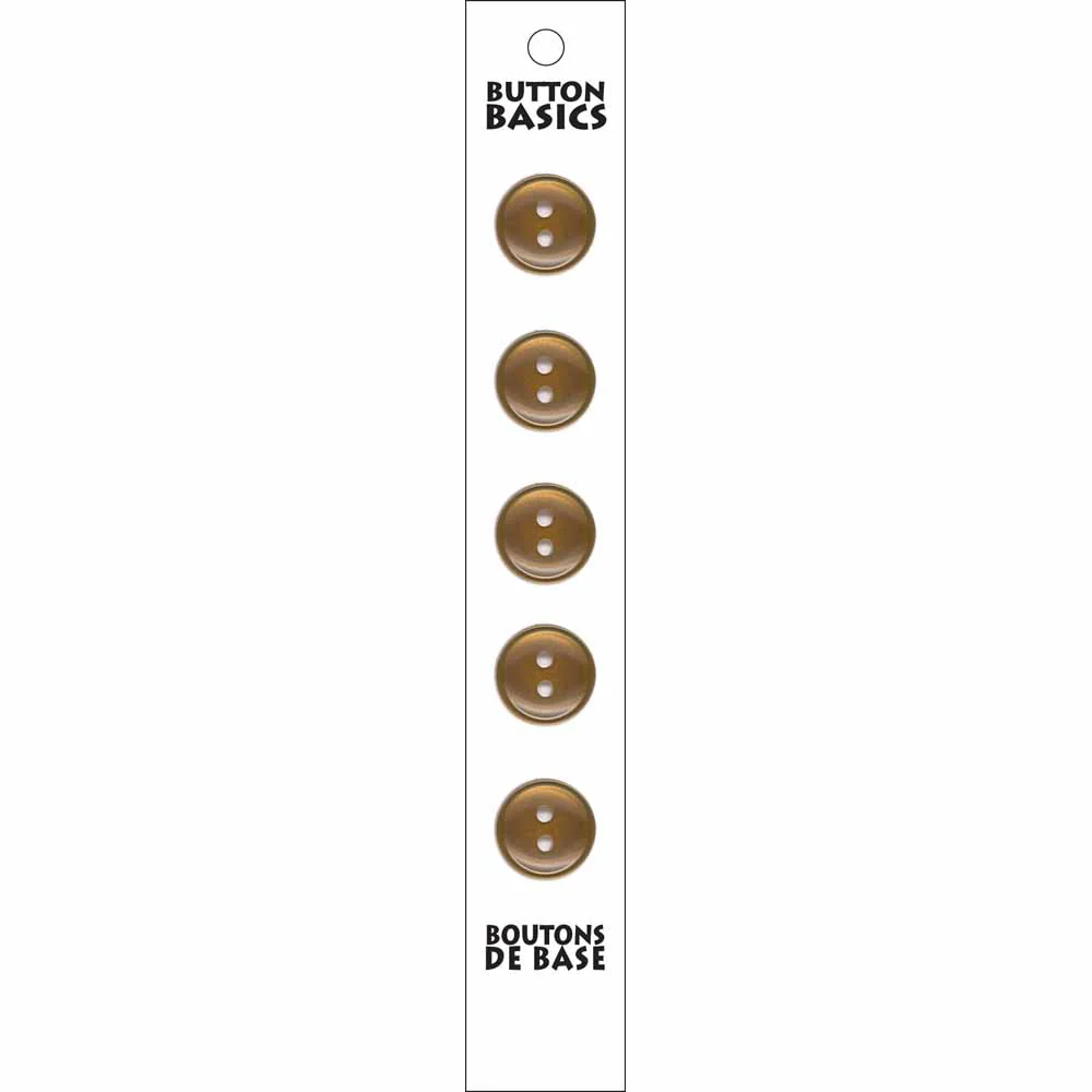 BUTTON BASICS 2 Hole Buttons - 14mm (½") - 5 pcs