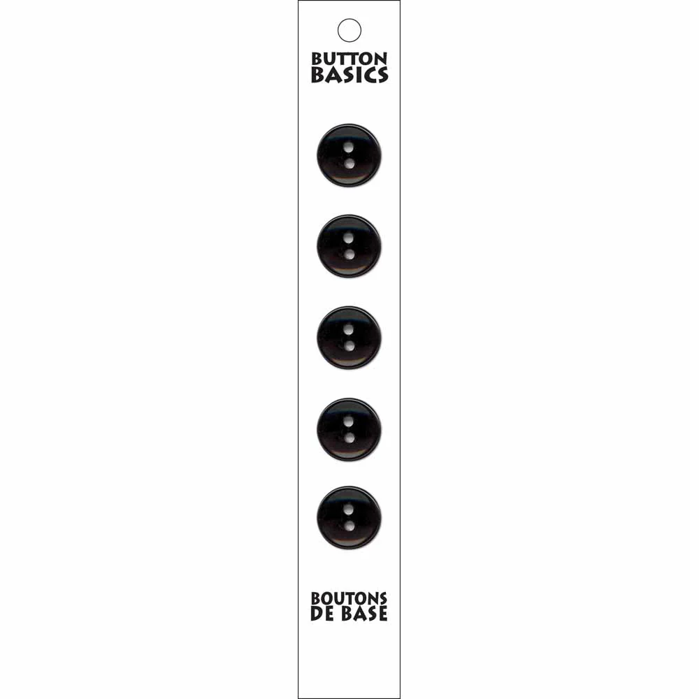 BUTTON BASICS 2 Hole Buttons - 14mm (½") - 5 pcs