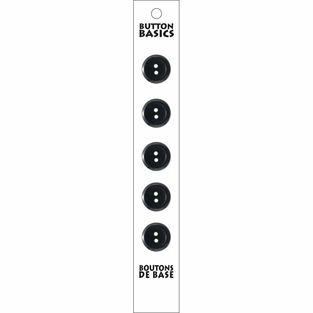 BUTTON BASICS 2 Hole Buttons - 14mm (½") - 5 pcs