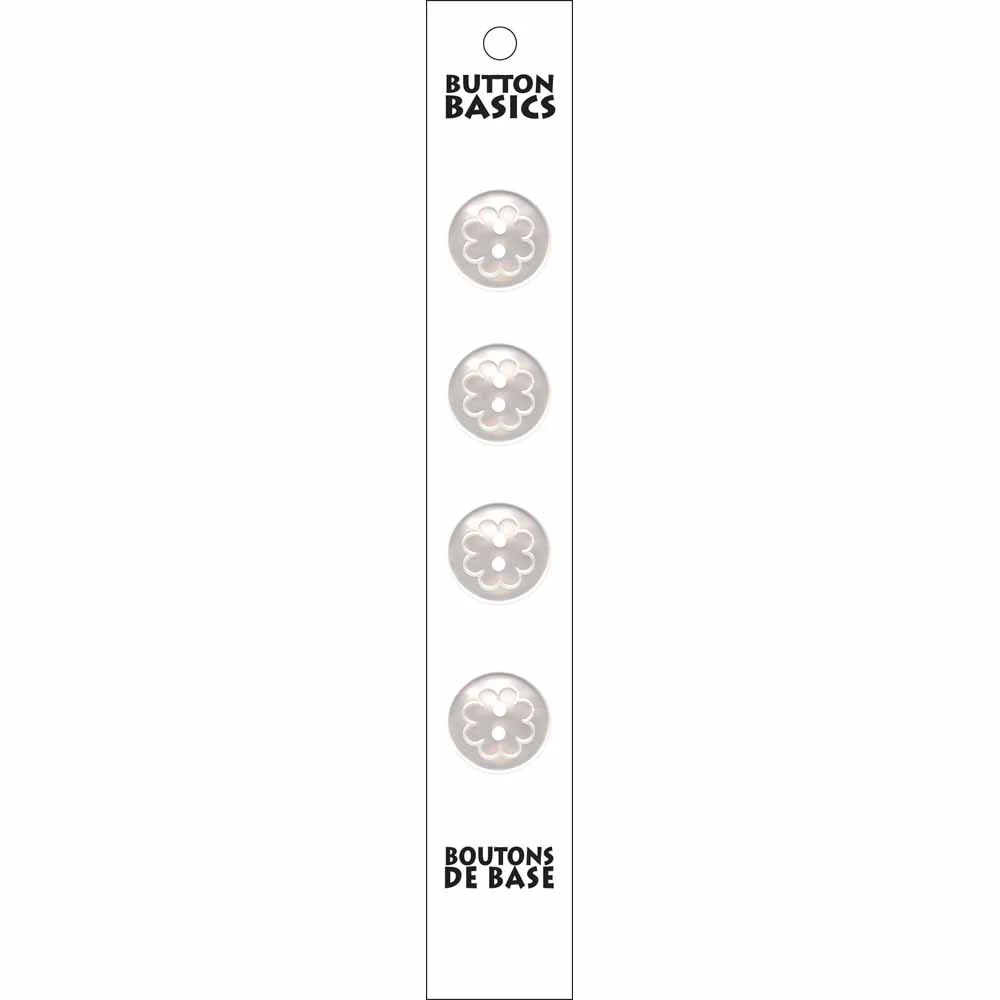 BUTTON BASICS 2 Hole Buttons - 15mm (⅝") - 4 pcs