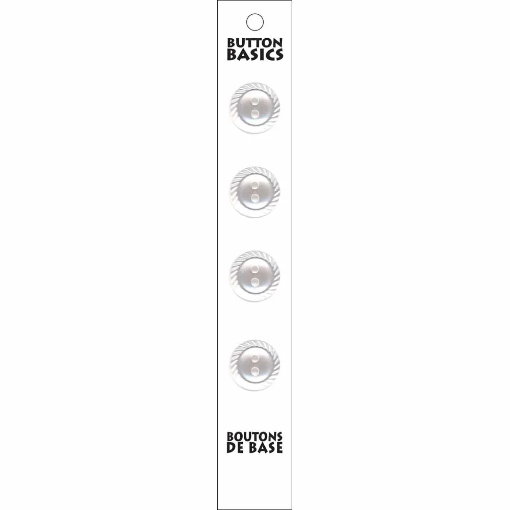BUTTON BASICS 2 Hole Buttons - 15mm (⅝") - 4 pcs