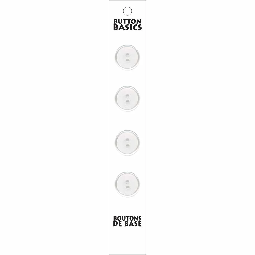 BUTTON BASICS 2 Hole Buttons - 15mm (⅝") - 4 pcs