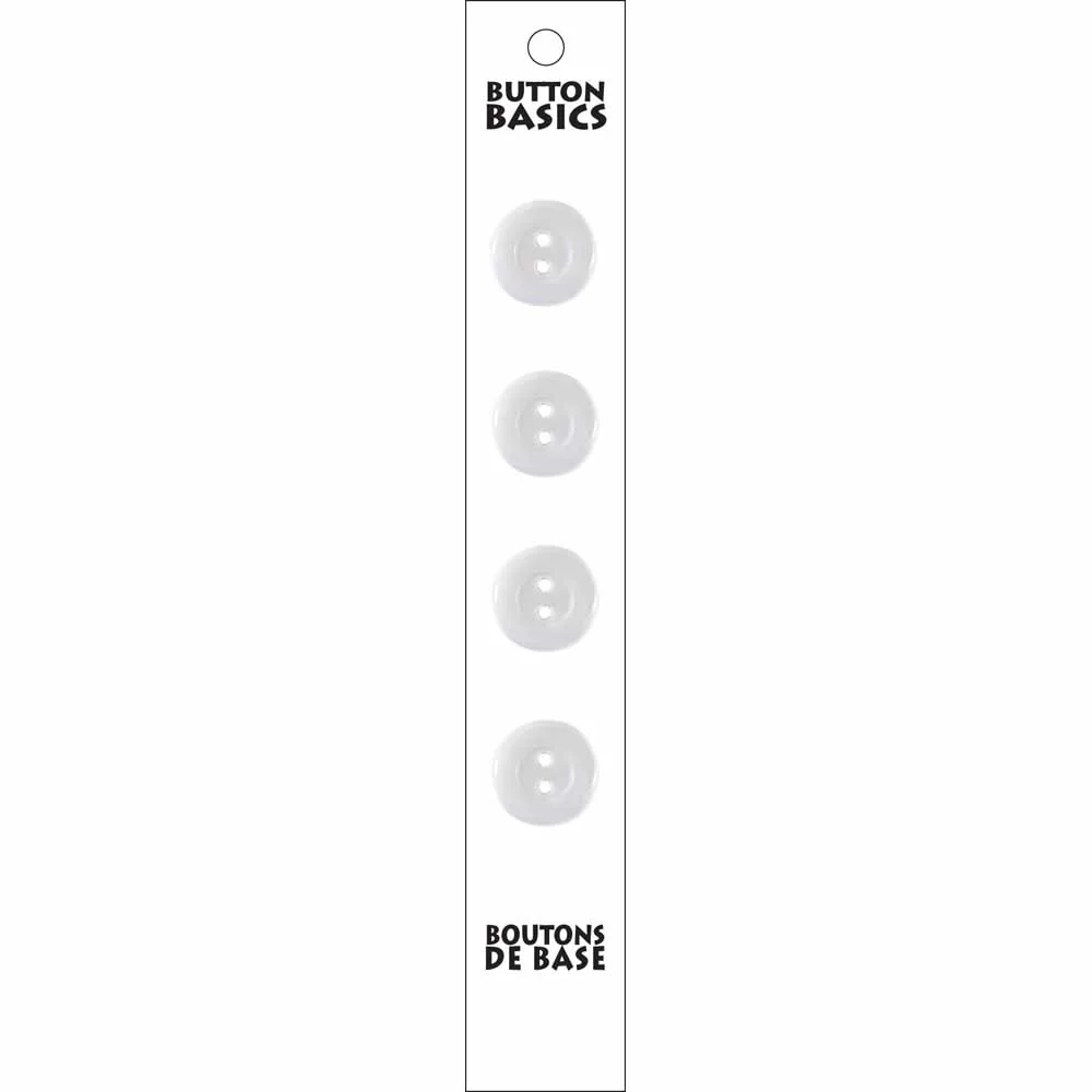 BUTTON BASICS 2 Hole Buttons - 15mm (⅝") - 4 pcs