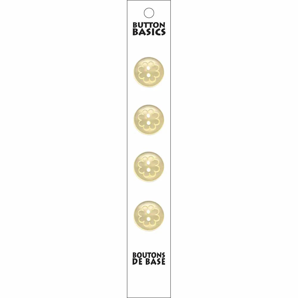 BUTTON BASICS 2 Hole Buttons - 15mm (⅝") - 4 pcs