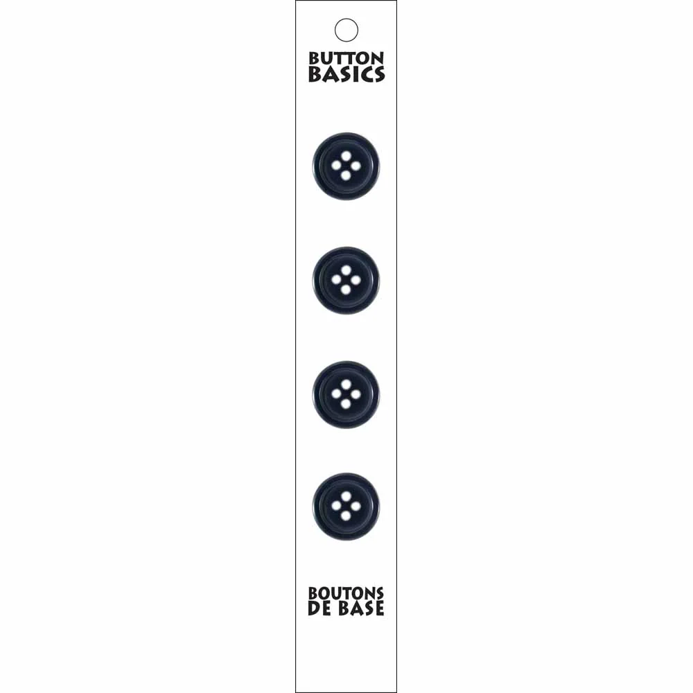 BUTTON BASICS 4-Hole Buttons - 15mm (⅝") - 4 pcs