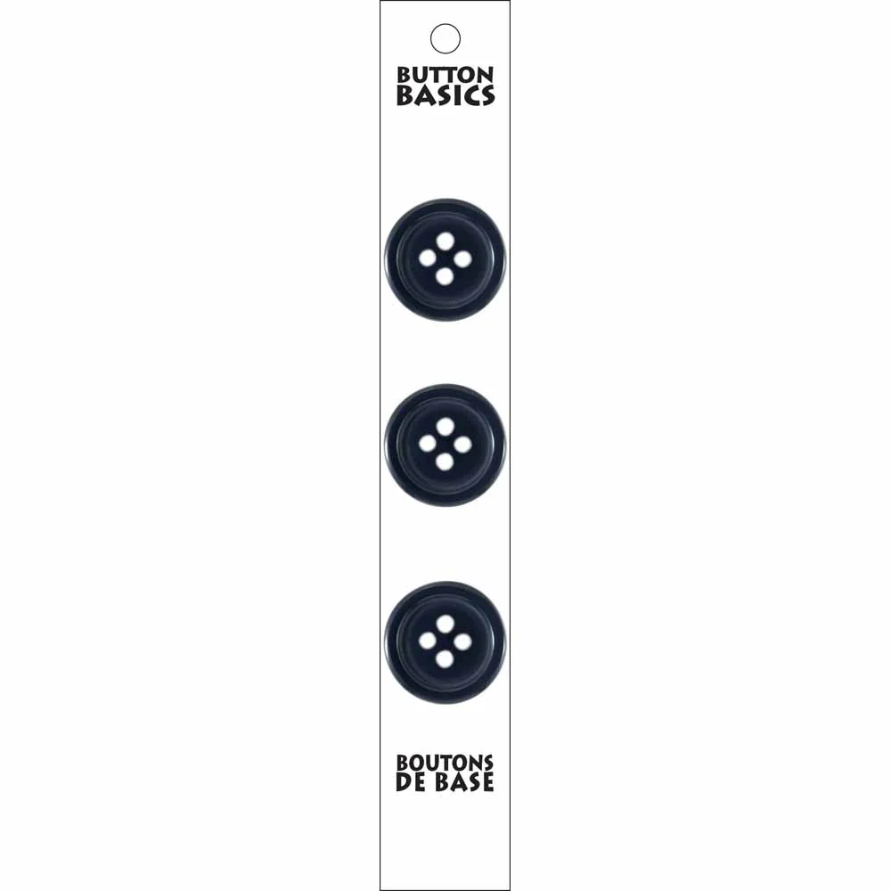BUTTON BASICS 4-Hole Buttons - 20mm (¾") - 3 pcs