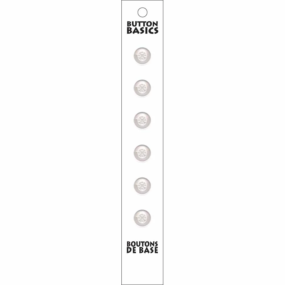 BUTTON BASICS 4 Hole Buttons - 8mm (¼") - 6 pcs