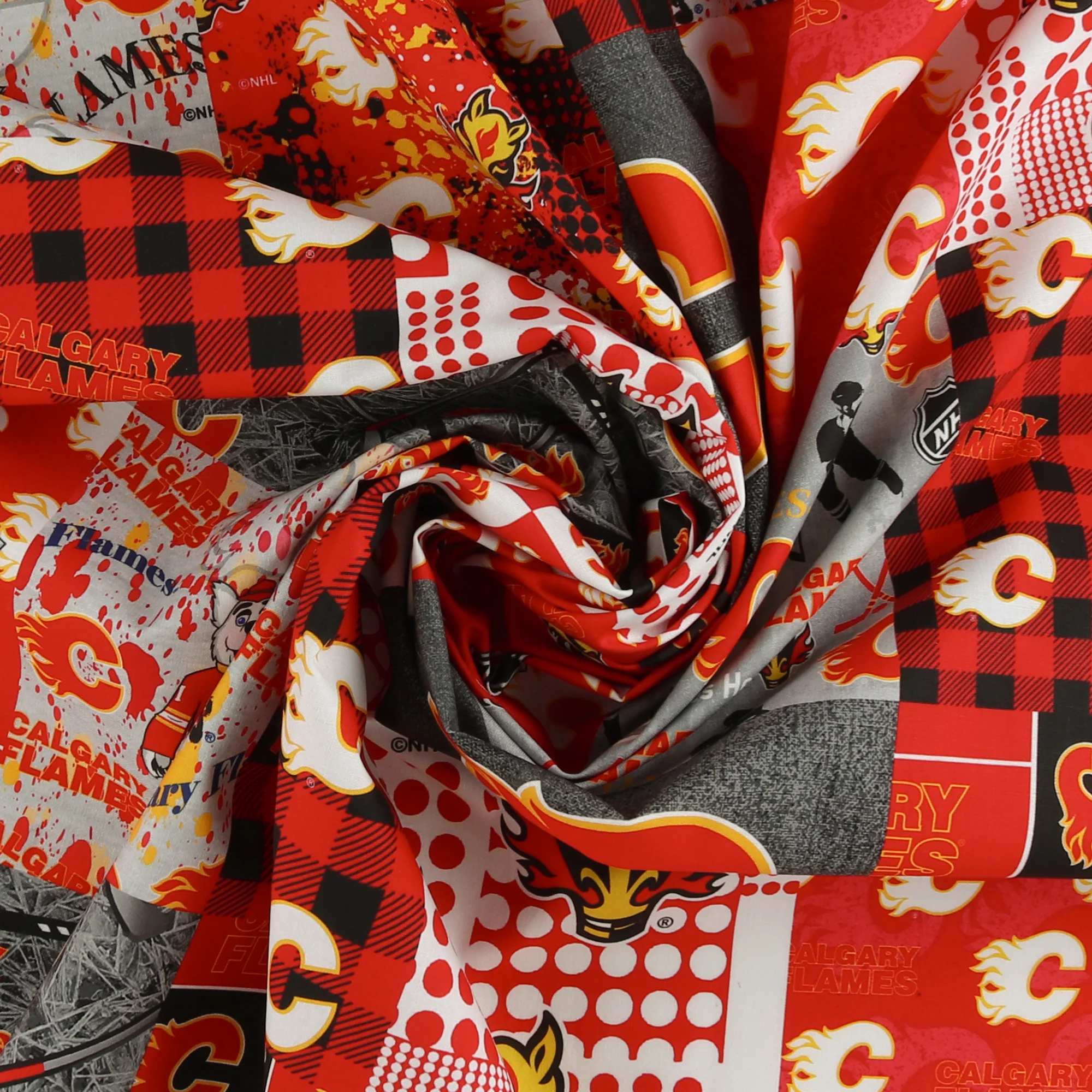 Calgary Flames NHL COTTON Print - Red - Image 2