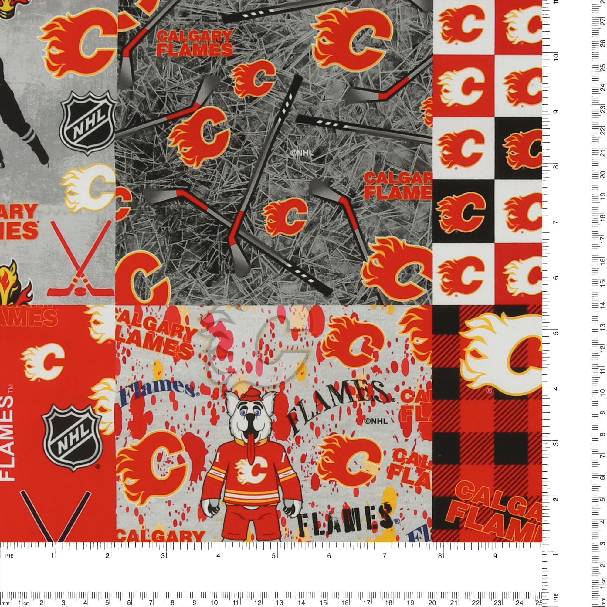 Calgary Flames NHL COTTON Print - Red - Image 3