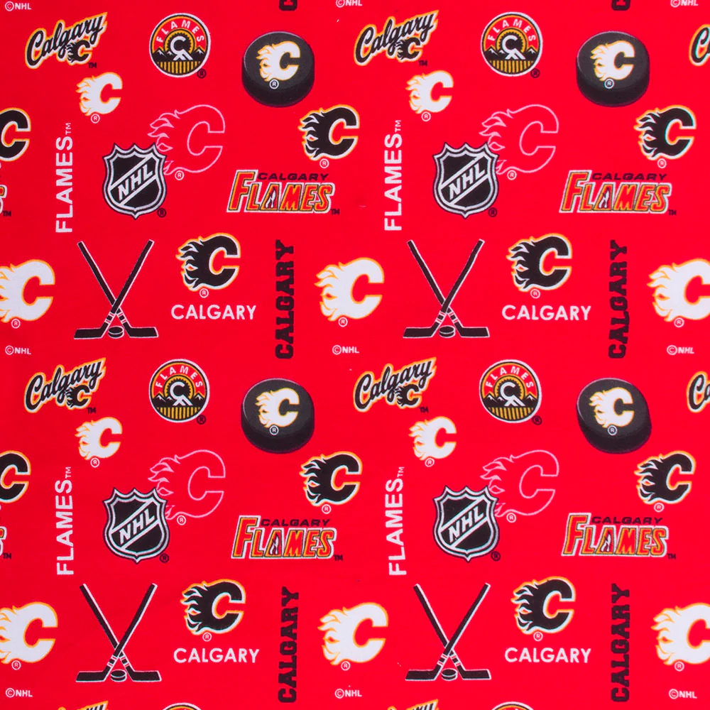 Calgary Flames - NHL Flannelette Print - Logo