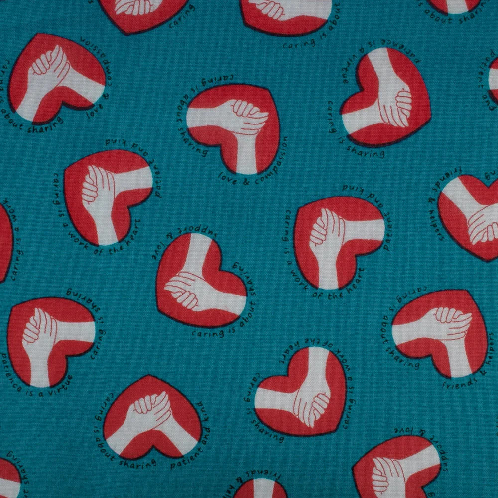 Calling All Nurses Cotton Prints - Hands - Blue