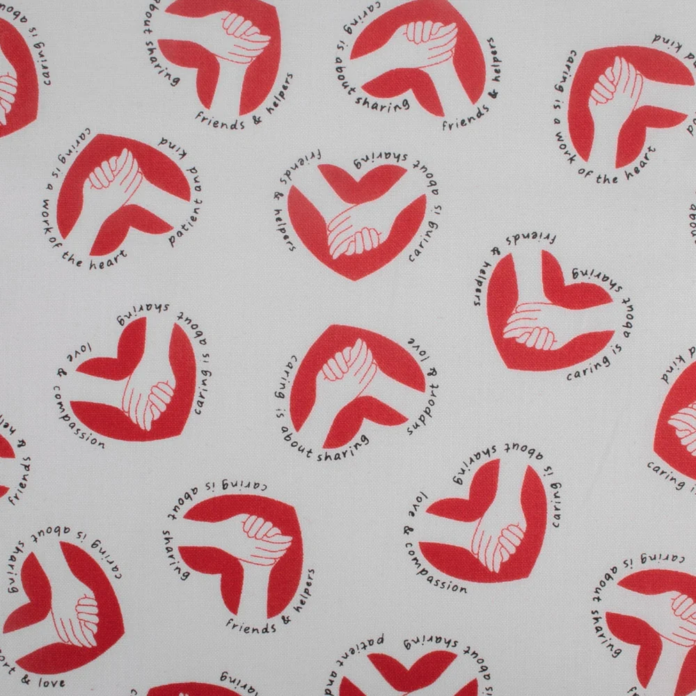 Calling All Nurses Cotton Prints - Hands - White