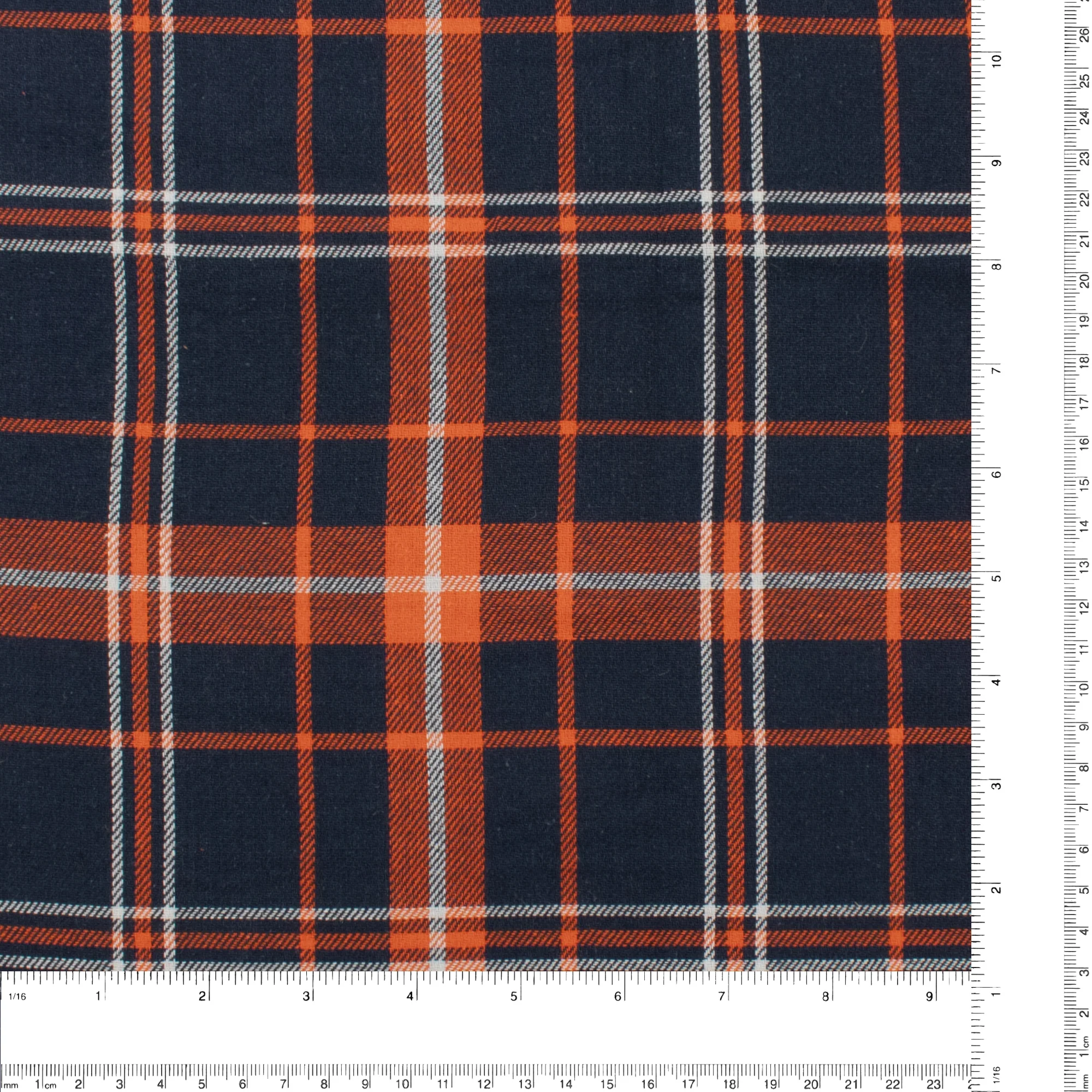 Cambridge Plaid - 018 - Navy & Orange - Image 3