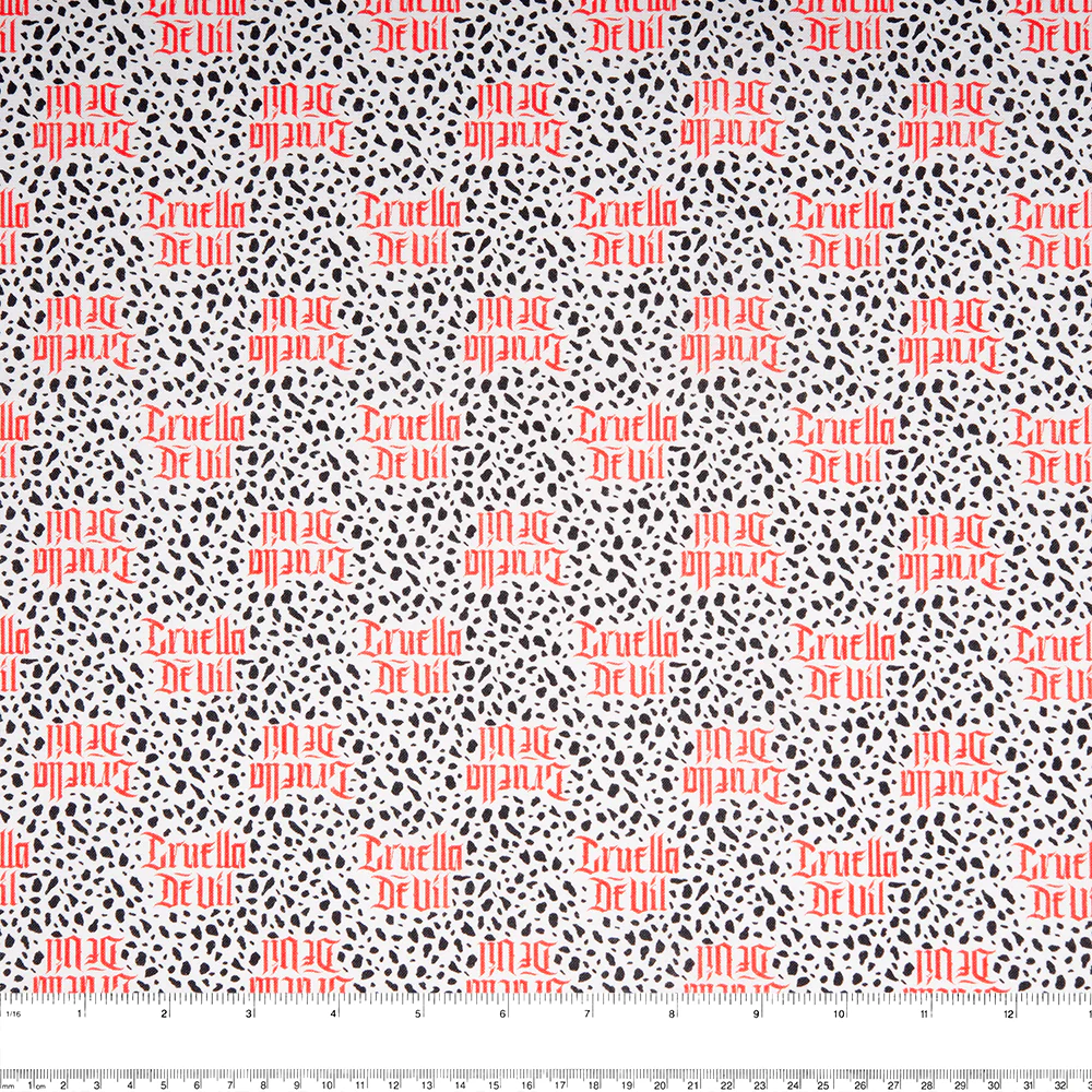 Camelot - PRIVILÈGE - Licensed Cotton Print - Cruella Devil - Dalmatian - White - Image 2