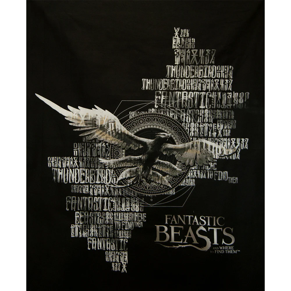 Camelot - PRIVILÈGE - Licensed Cotton Print - Fantastic Beasts - Panel 36'' X 44'' (90cm X 112cm) - Black