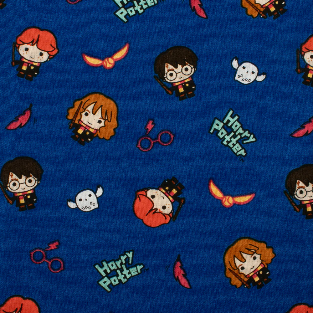 Camelot - PRIVILÈGE - Licensed Cotton Print - Harry Potter Kawaii and world - blue