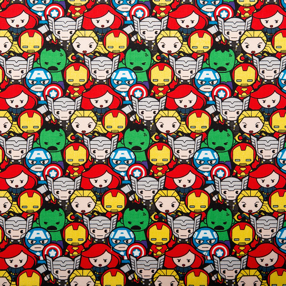 Camelot - PRIVILÈGE - Licensed Cotton Print - Kawaii Avengers - Black