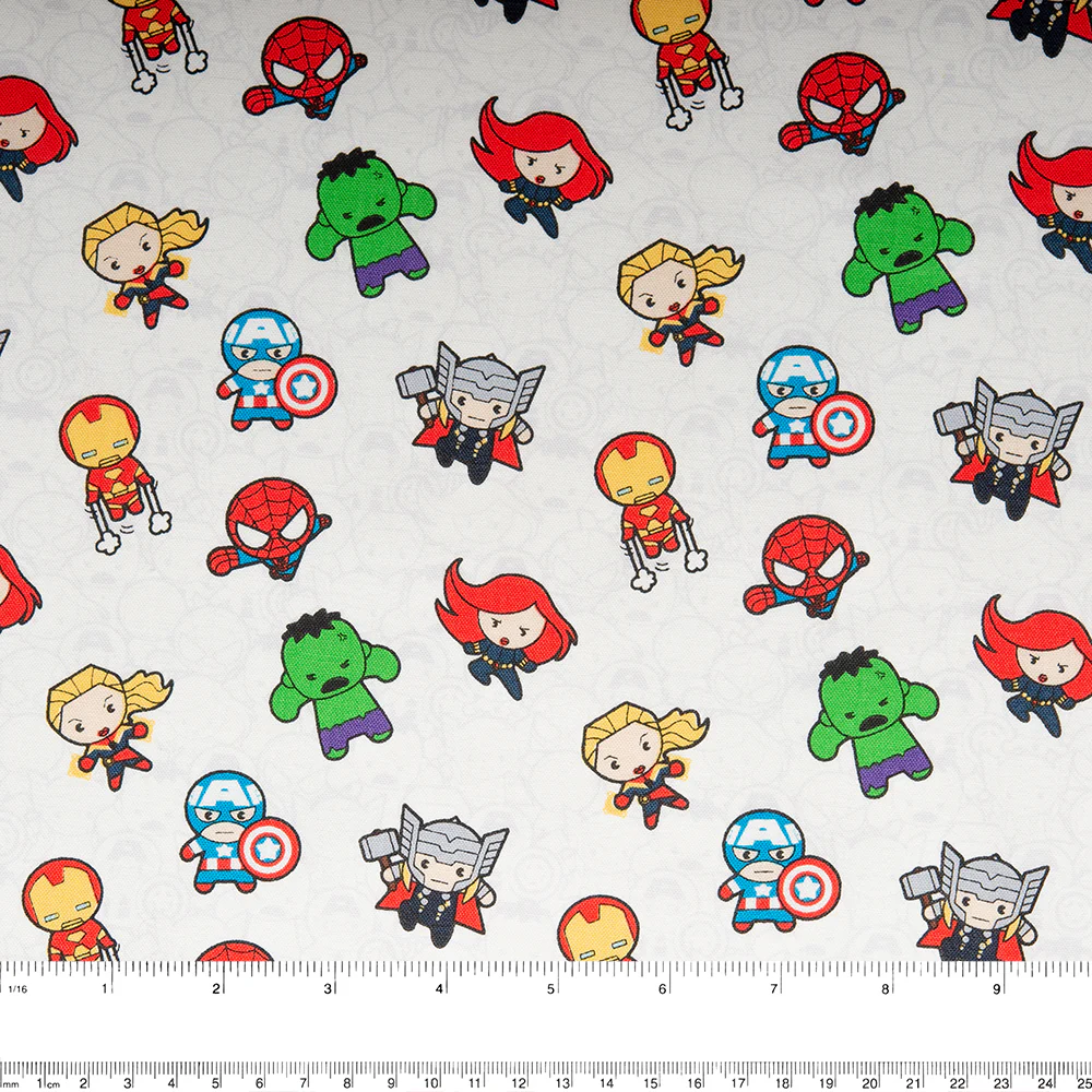 Camelot - PRIVILÈGE - Licensed Cotton Print - Kawaii Avengers - White - Image 2