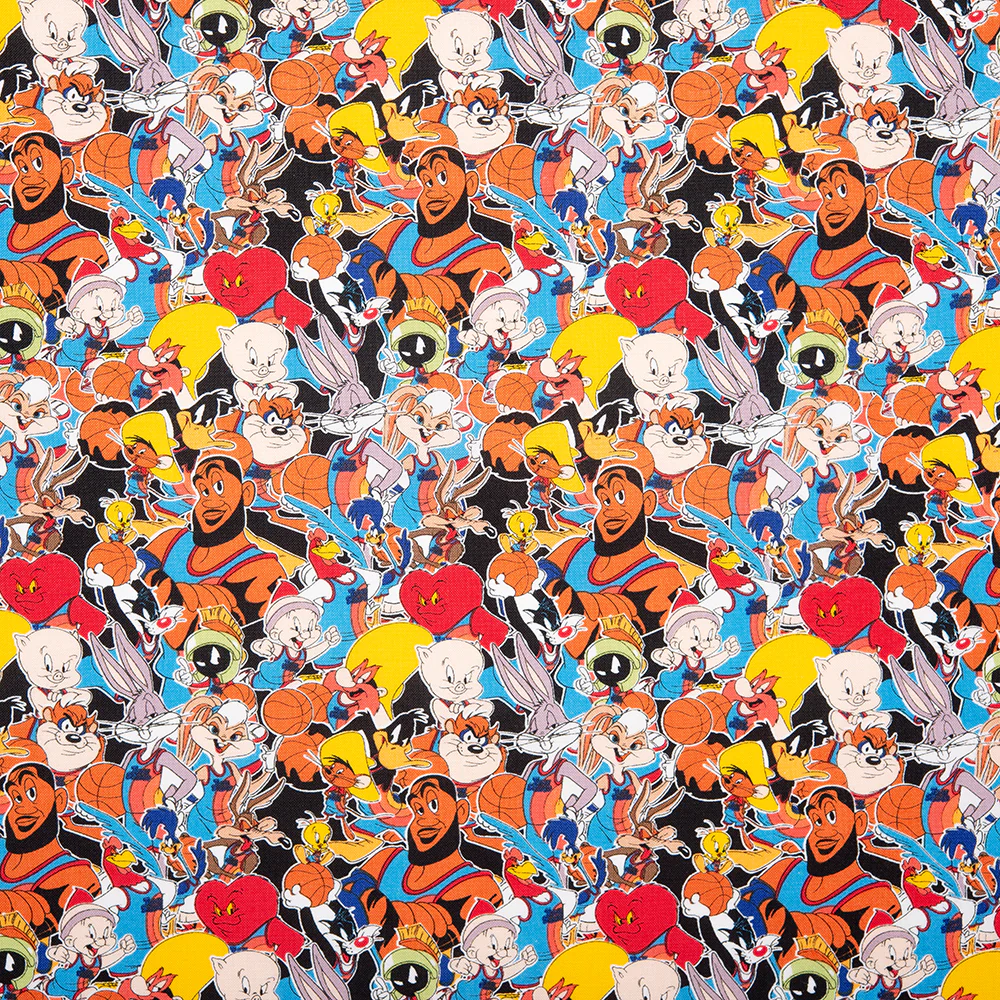 Camelot - PRIVILÈGE - Licensed Cotton Print - Looney Tunes - Space Jam - Black