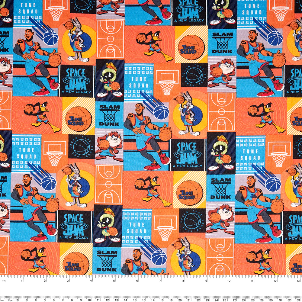 Camelot - PRIVILÈGE - Licensed Cotton Print - Looney Tunes - Space Jam box - Orange - Image 2