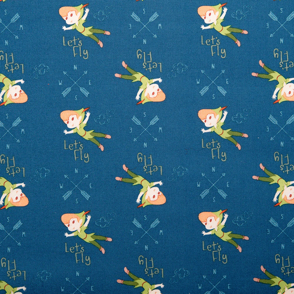 Camelot - PRIVILÈGE - Licensed Cotton Print - Peter Pan - Peter Pan fly - Navy
