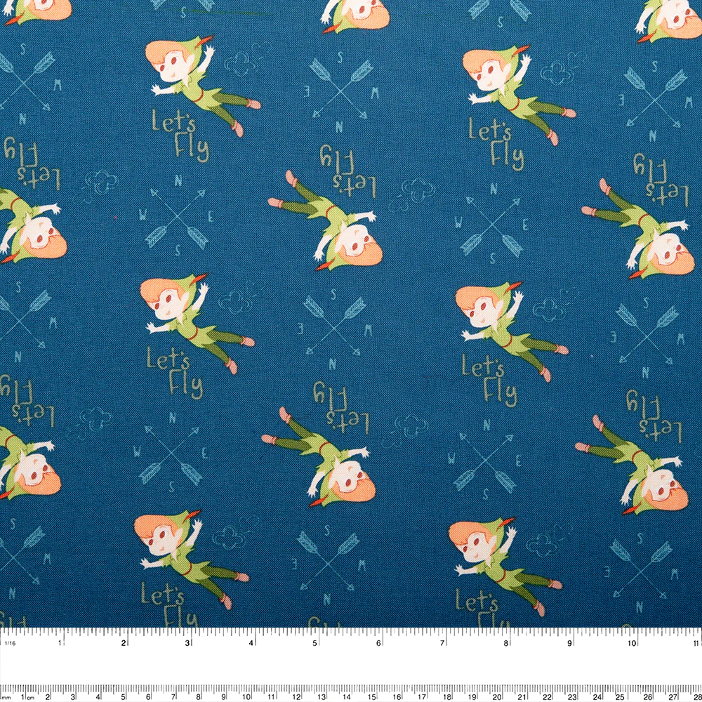 Camelot - PRIVILÈGE - Licensed Cotton Print - Peter Pan - Peter Pan fly - Navy - Image 2