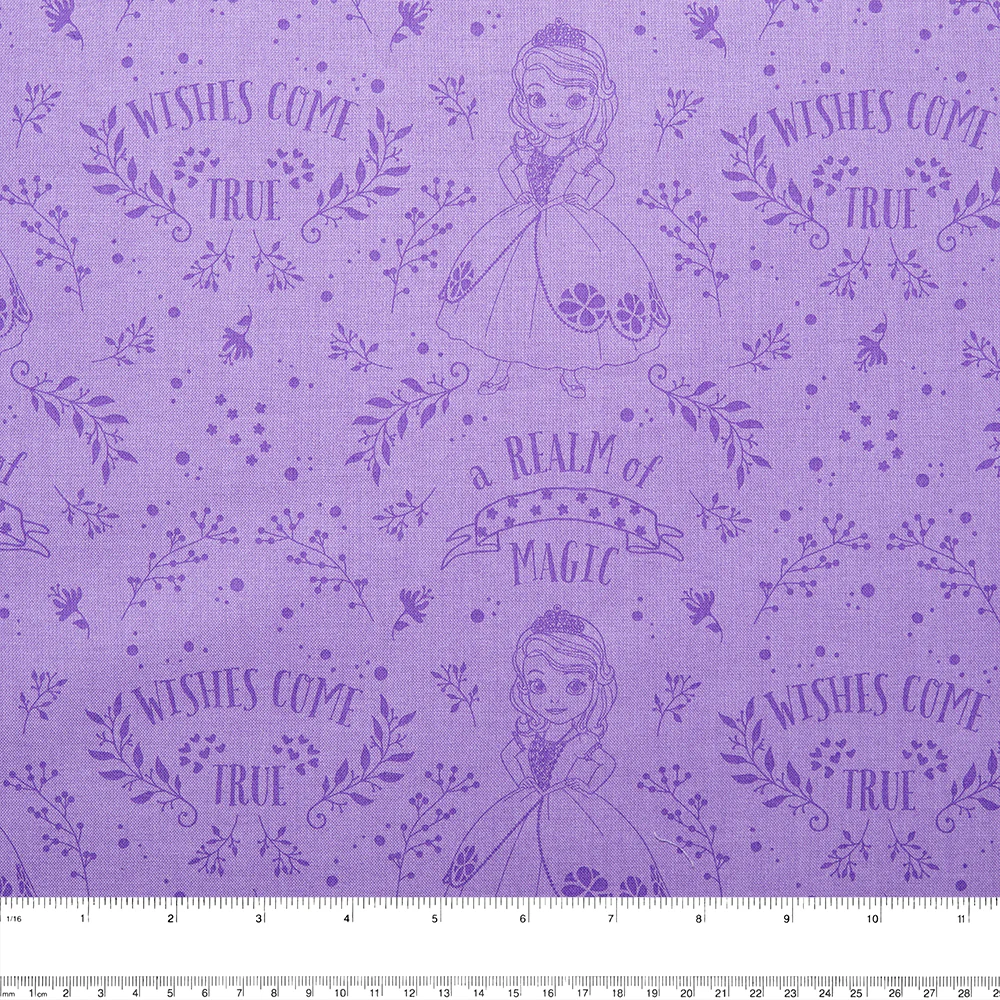 Camelot - PRIVILÈGE - Licensed Cotton Print - Princess Sophia - Wheat - Purple - Image 2