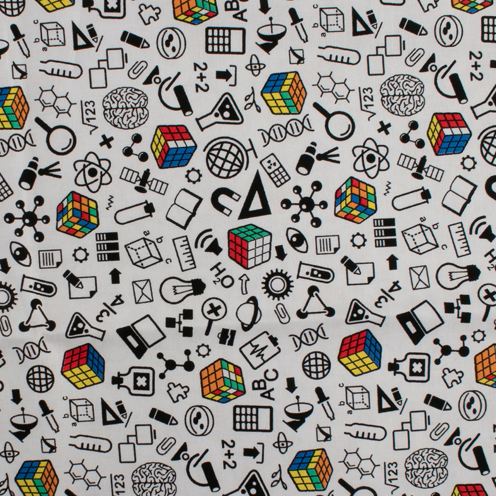 Camelot - PRIVILÈGE - Licensed Cotton Print - Rubik's - Cube - Grey