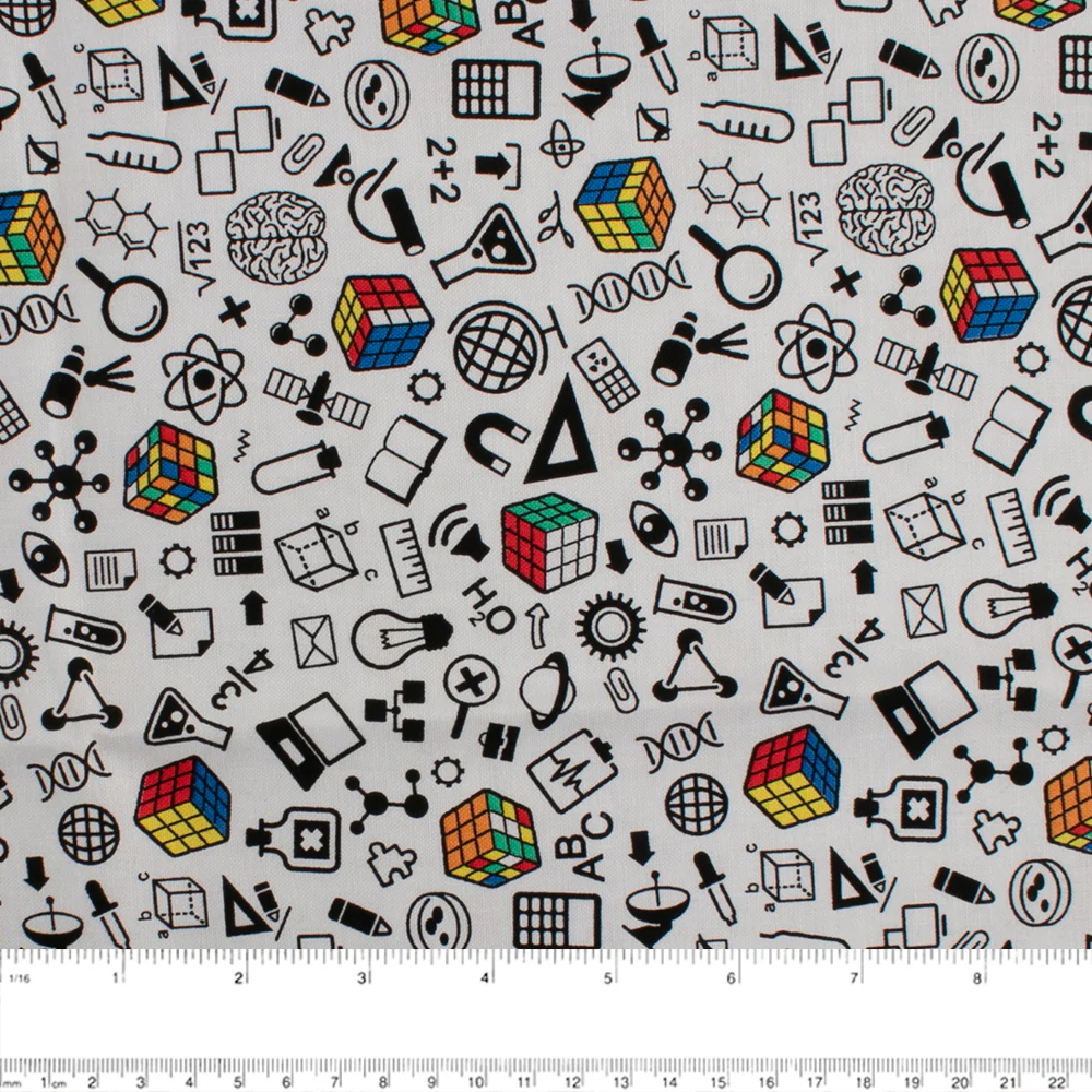 Camelot - PRIVILÈGE - Licensed Cotton Print - Rubik's - Cube - Grey - Image 2
