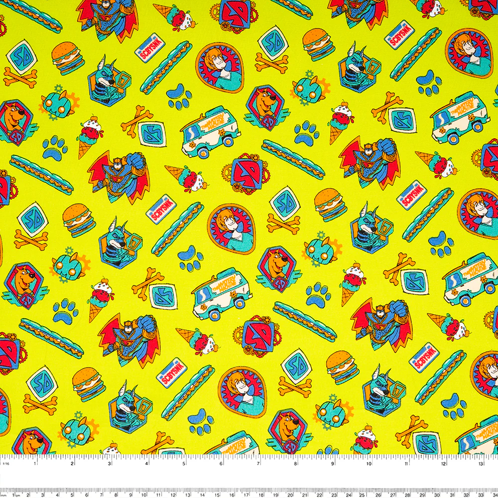 Camelot - PRIVILÈGE - Licensed Cotton Print - Scooby-Doo - super heros - Yellow - Image 2