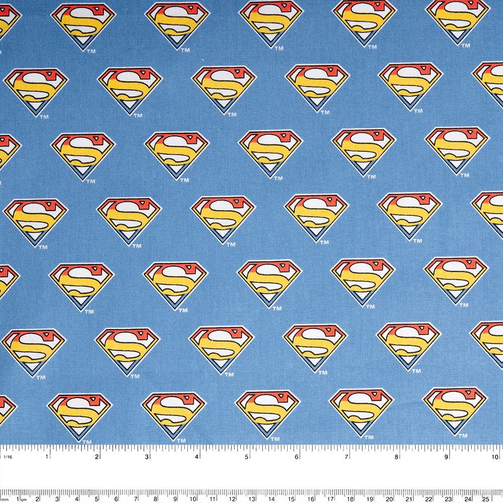Camelot - PRIVILÈGE - Licensed Cotton Print - Superman - Logo - Blue - Image 2