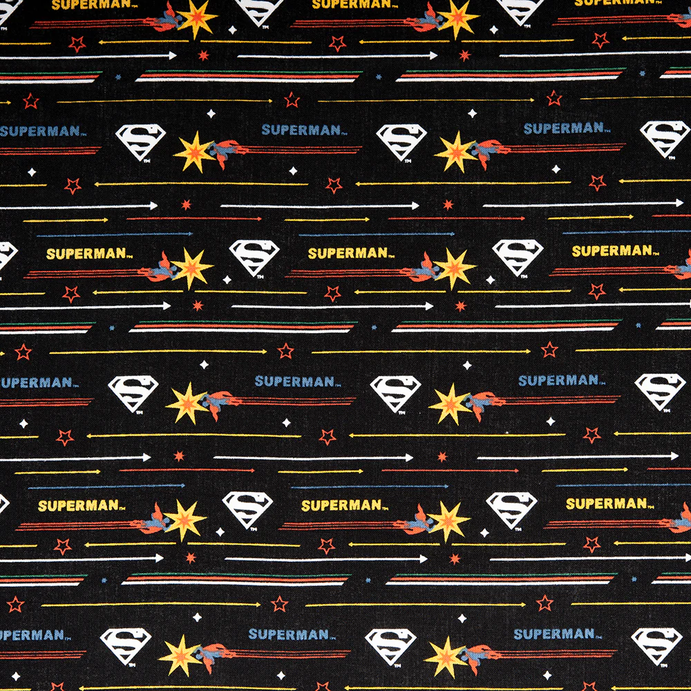 Camelot - PRIVILÈGE - Licensed Cotton Print - Superman - Stars - Black