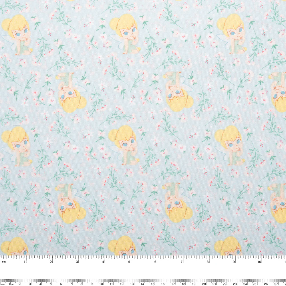 Camelot - PRIVILÈGE - Licensed Cotton Print - Tinker Bell - Flowers - Blue - Image 2