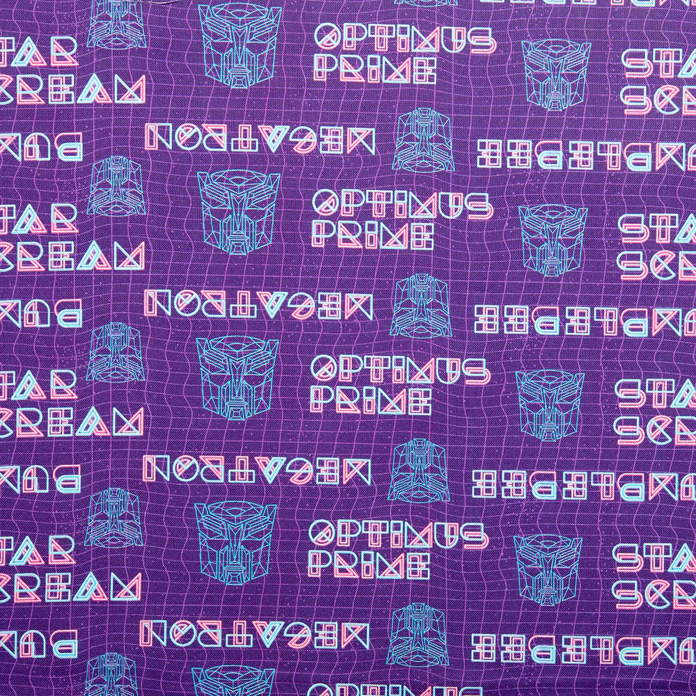 Camelot - PRIVILÈGE - Licensed Cotton Print - Transformers - Optimus Prime / Writing- Purple