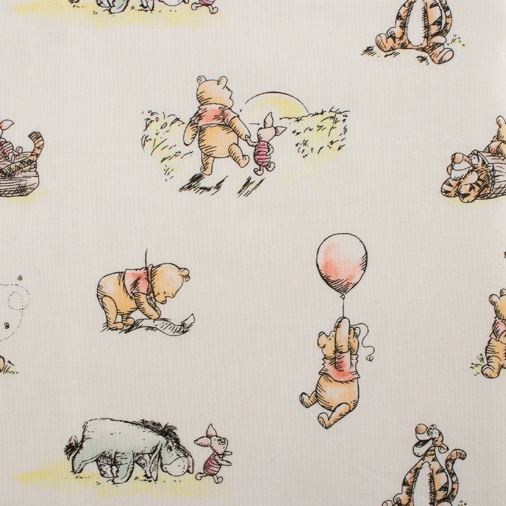 Camelot - PRIVILÈGE - Licensed Cotton Print - Winnie the Pooh and friends - white