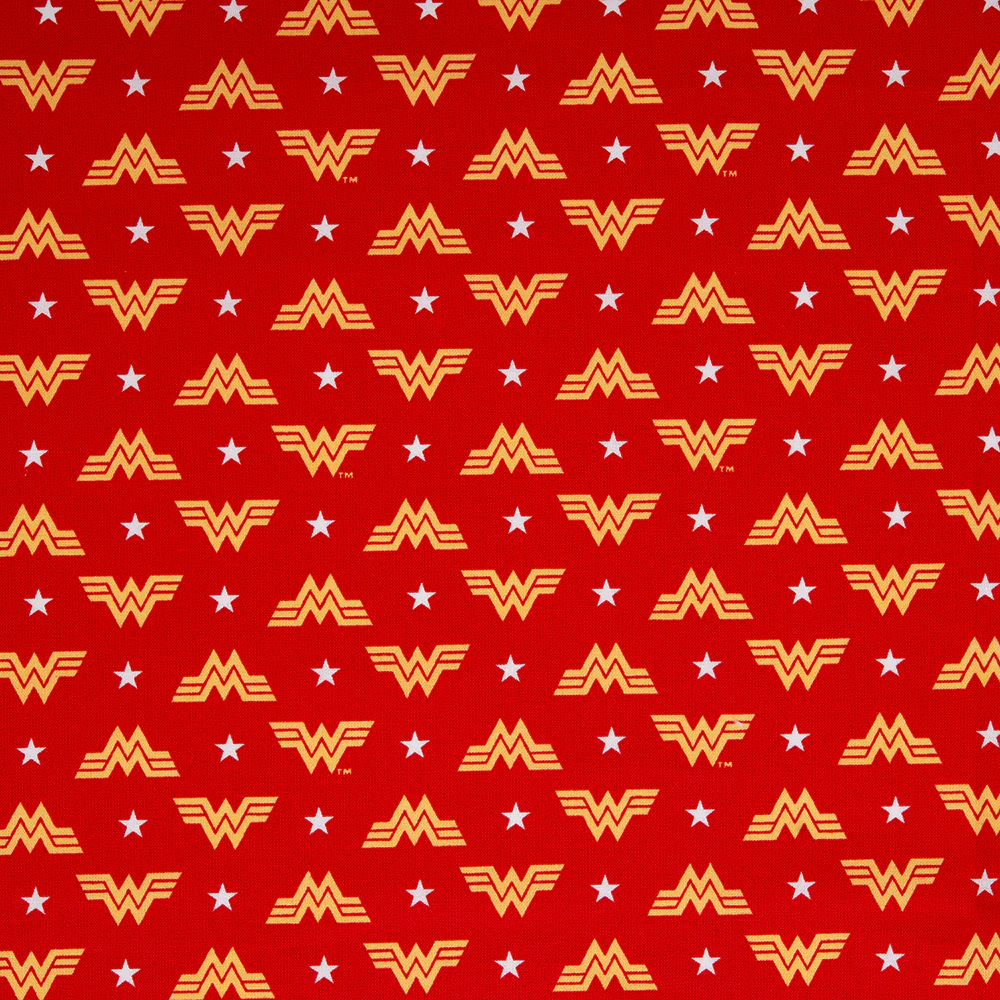 Camelot - PRIVILÈGE - Licensed Cotton Print - Wonder Woman - Logo - Red