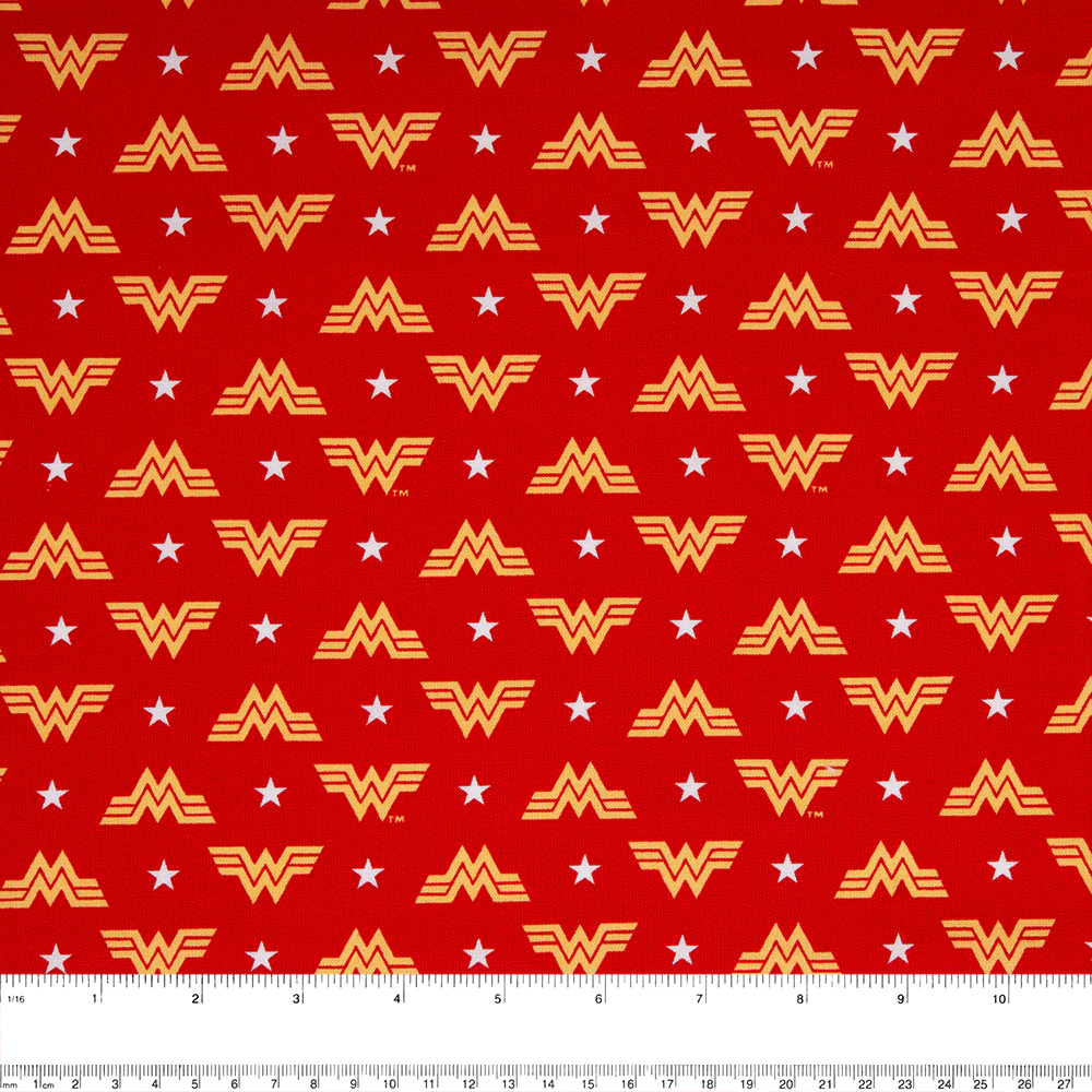 Camelot - PRIVILÈGE - Licensed Cotton Print - Wonder Woman - Logo - Red - Image 2