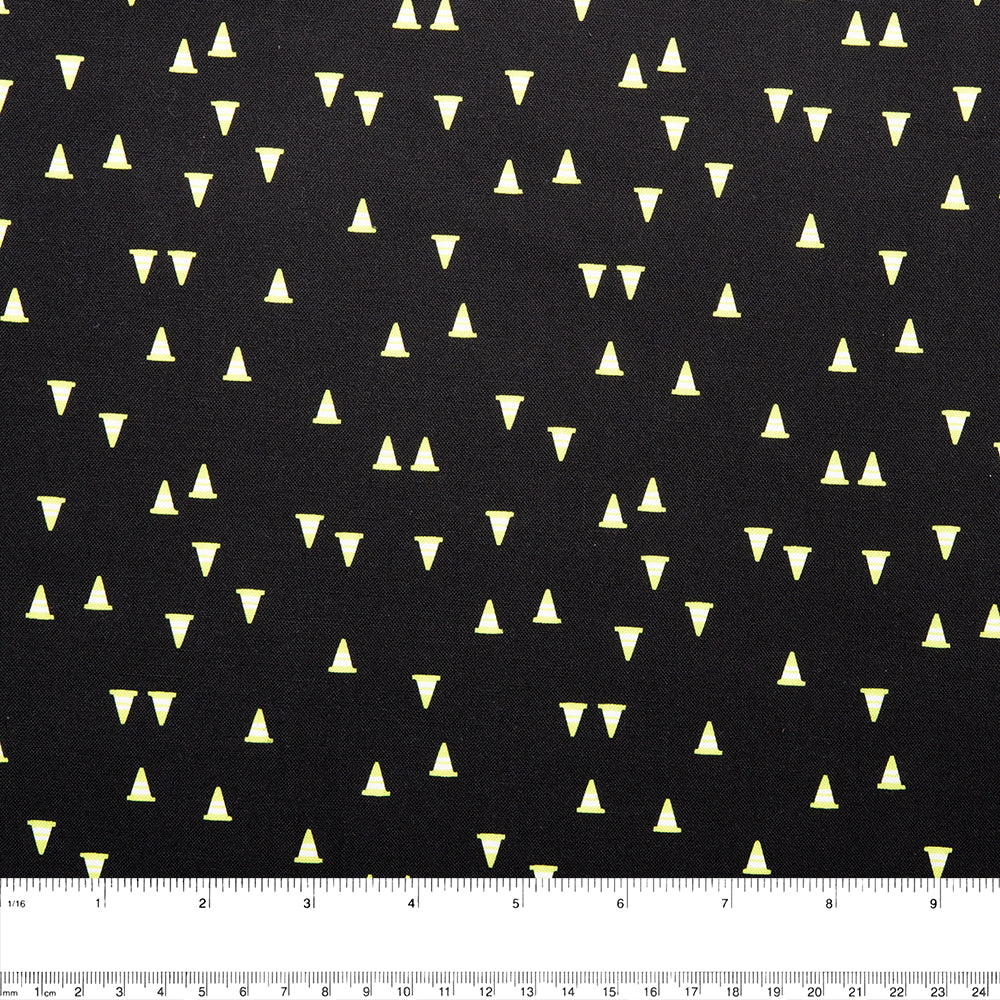 CAMELOT Quilting cotton - On the move collection - Construction cones - Black - Image 2