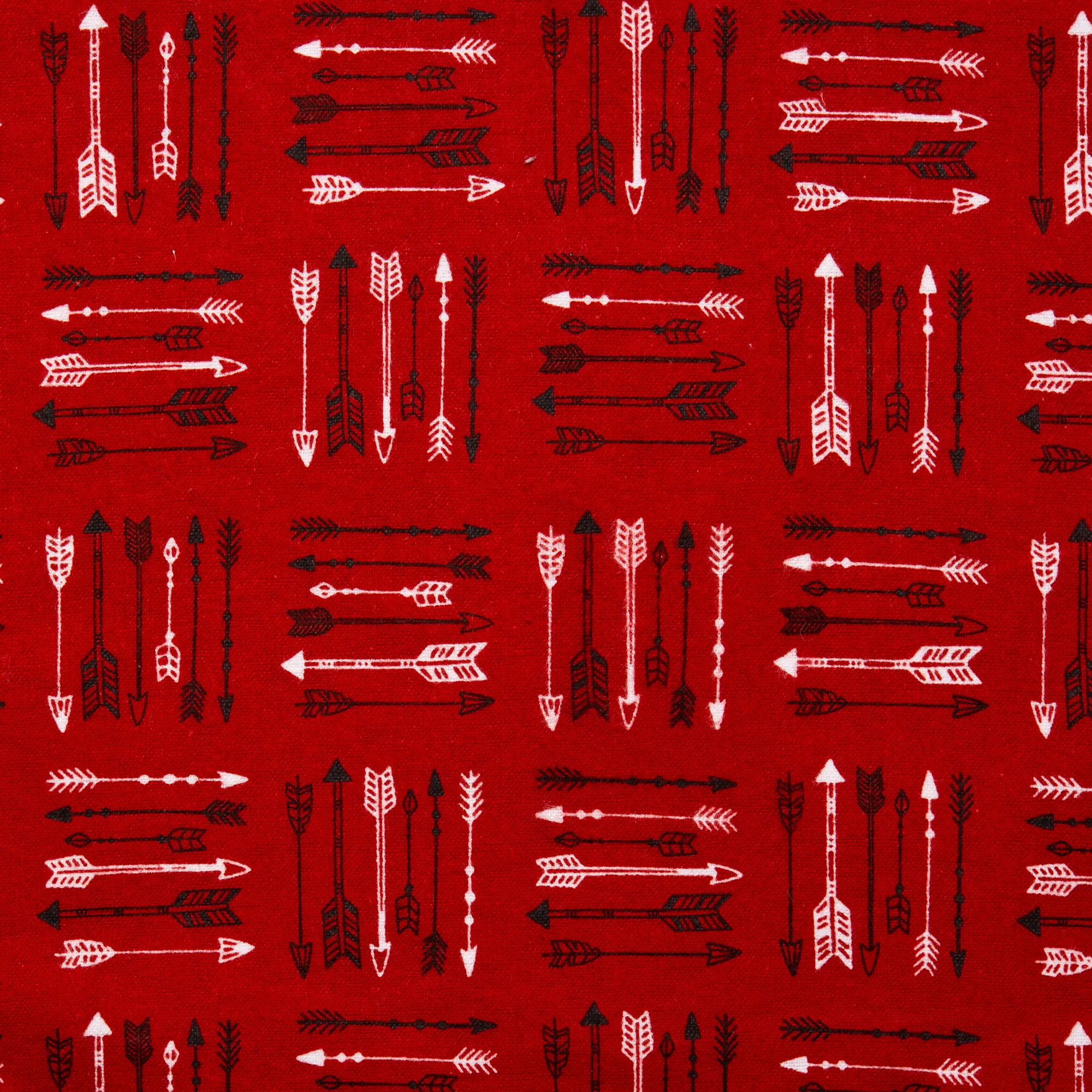 CHARLIE Printed Flannelette - Arrow patch - Red