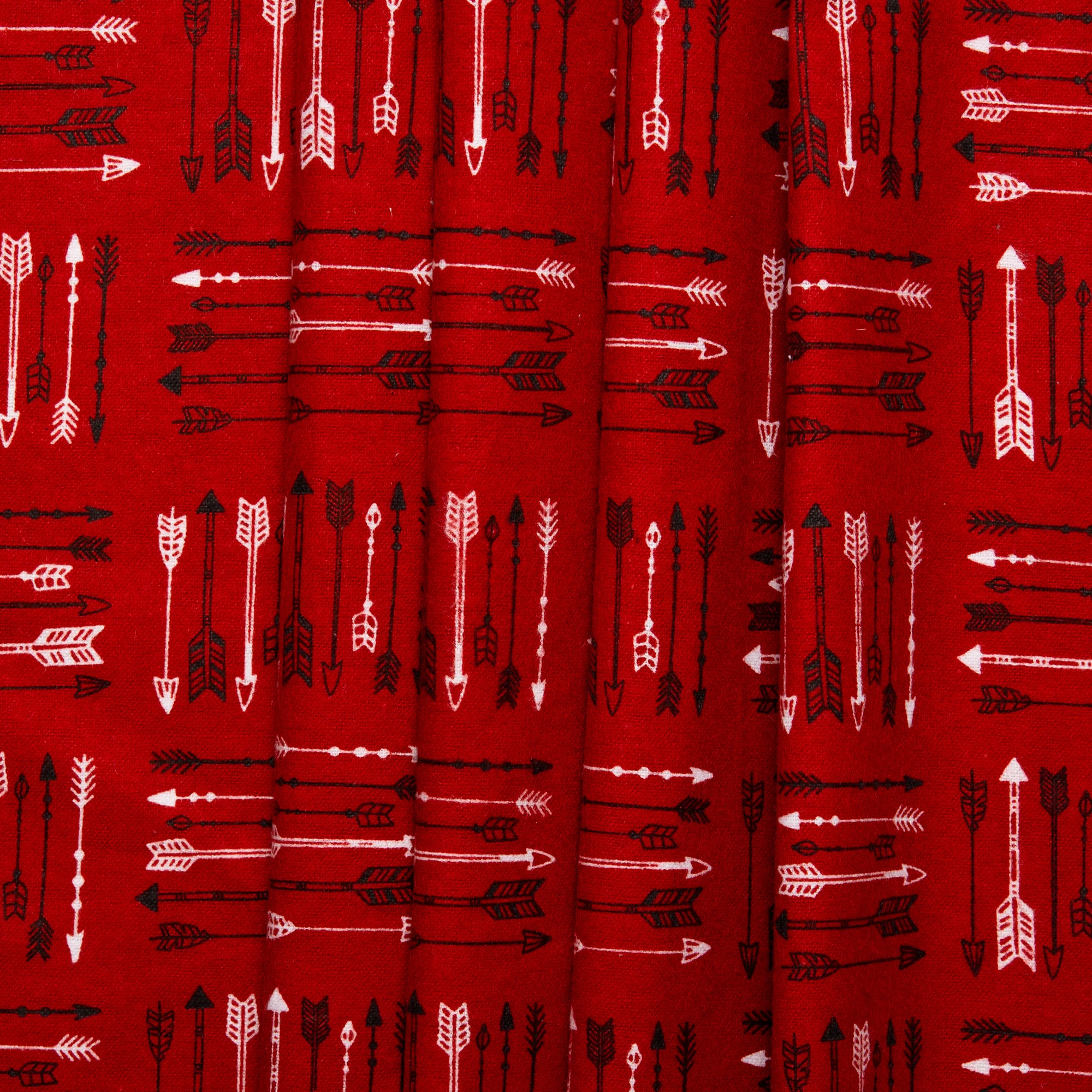 CHARLIE Printed Flannelette - Arrow patch - Red - Image 3
