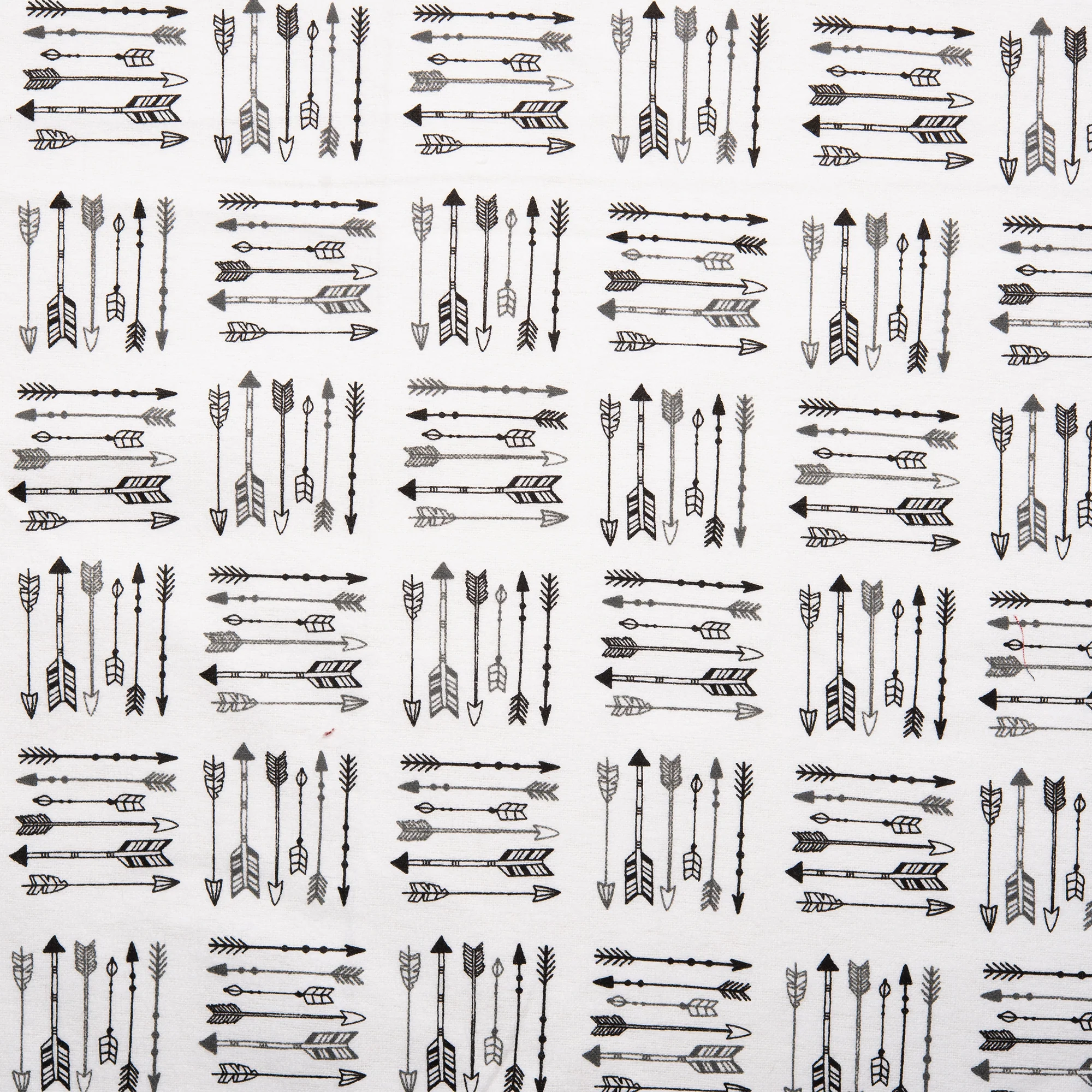 CHARLIE Printed Flannelette - Arrow patch - White